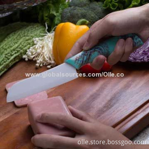 Ceramic Santoku Knife, Dragon Strips ABS Handle
